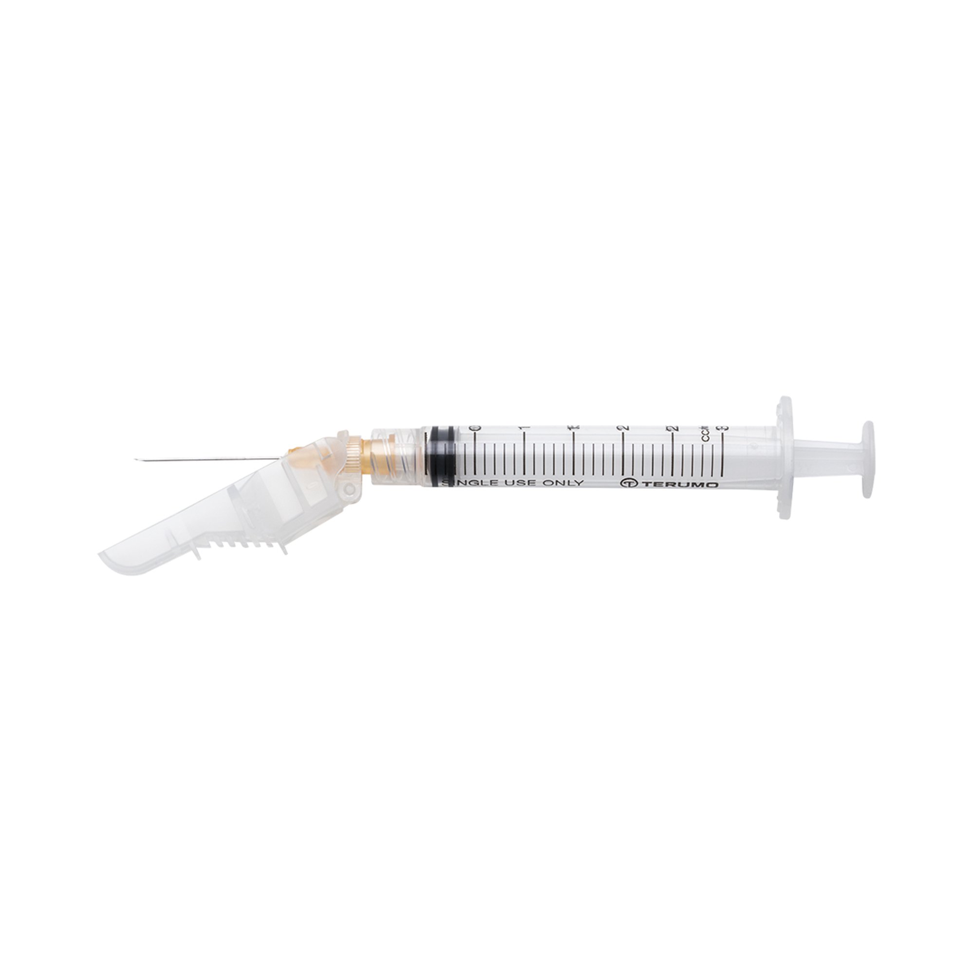 Syringe 3cc with Hypodermic Needle SurGuard® 3 mL 25 Gauge 1 Inch Detachable Needle Hinged Safety Needle (100/BX 4BX/CS) by Terumo Medical Corp.  ID SG3-03L2525